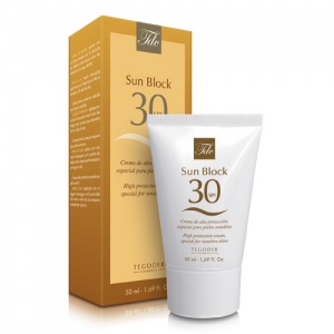 Envase Sun Block SPF 30, crema facial de protección solar