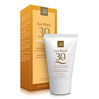 Envase Sun Block SPF 30, crema facial de protección solar
