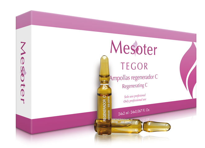 Envase Mesoter regenerador C para uso facial y corporal