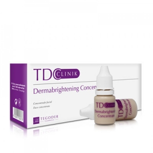 Envase TDClinik Dermabrightening Concentrate, concentrado facial de tratamiento